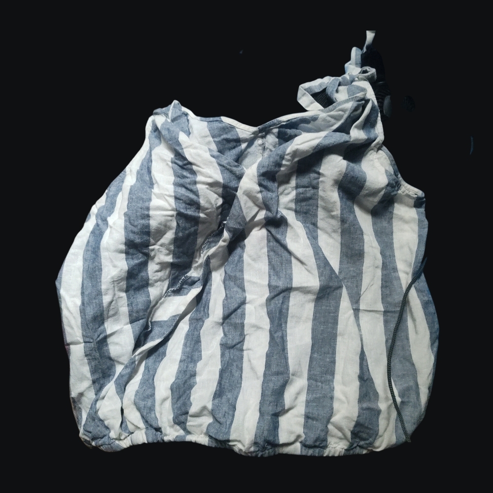 Striped Blue and White Women's Blouse